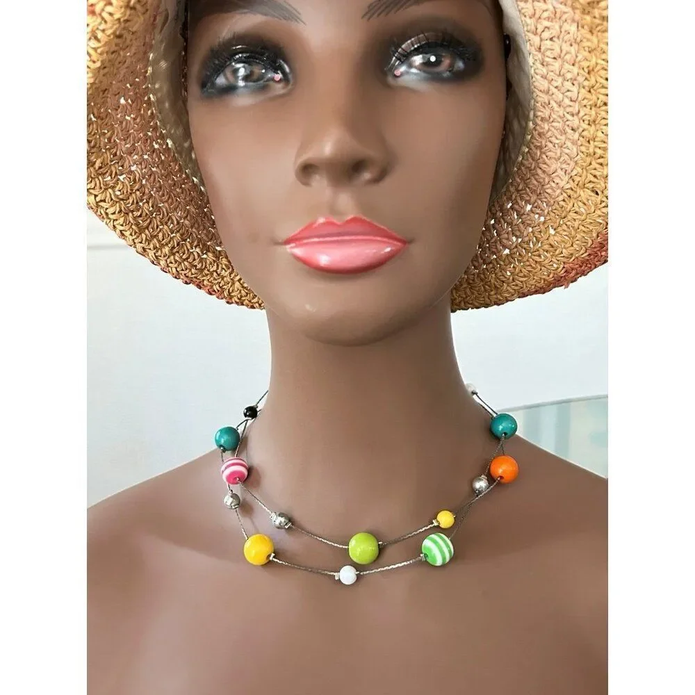 Long‎ Multicolor Ball Necklace (B1)